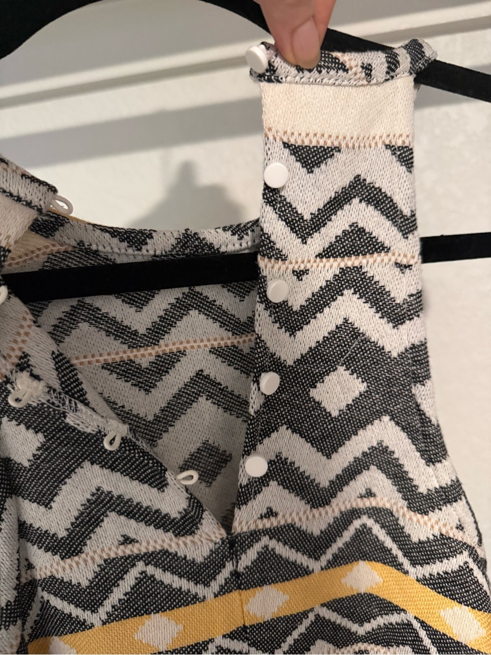 Jack by BB Dakota Black, White & Mustard Geometric Midi Dress - Picture 3 of 3